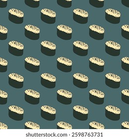 Seamless pattern with sushi for decorative print, wrapping paper, menu, wallpaper and fabric