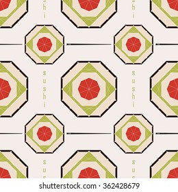 seamless pattern  with  sushi  in the form of diamond