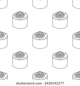 Seamless pattern with sushi roll for decorative print, wrapping paper, menu, wallpaper and fabric