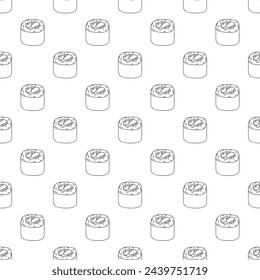 Seamless pattern with sushi roll for decorative print, wrapping paper, menu, wallpaper and fabric