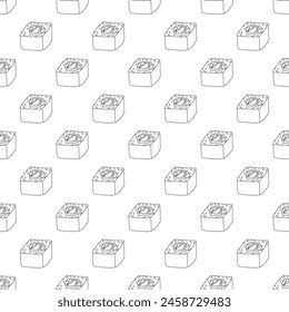 Seamless pattern with sushi roll for decorative print, wrapping paper, menu, wallpaper and fabric