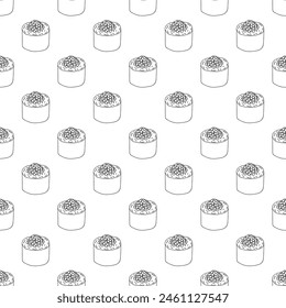 Patrón sin costuras con rollo de sushi para impresión decorativa, papel de embalaje, menú, Fondo de pantalla y tela