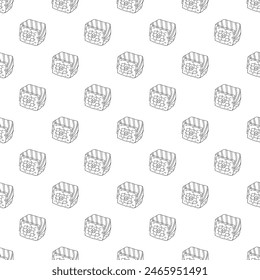 Seamless pattern with sushi roll for decorative print, wrapping paper, menu, wallpaper and fabric