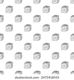 Seamless pattern with sushi roll for decorative print, wrapping paper, menu, wallpaper and fabric