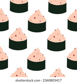 Seamless pattern with sushi. Vector illustration in flat style for your design