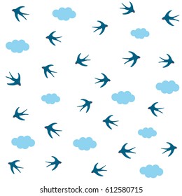 Seamless Pattern of Swallow illustration