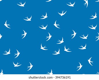 Seamless pattern with swallow. Vector