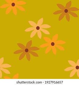 seamless pattern swamp green vintage asters
