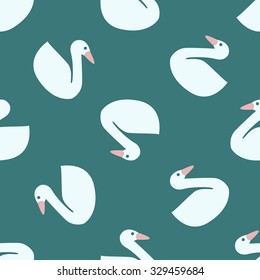 seamless pattern  with  swans art background design