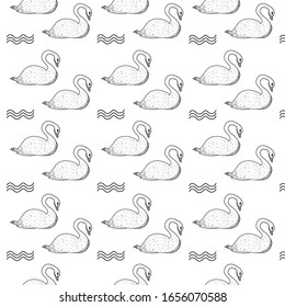 Patrón sin soldadura swans ilustración de fondo eps vectorial 10