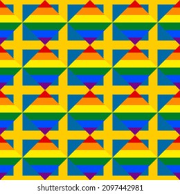 seamless pattern of sweden and rainbow flags. vector illustration