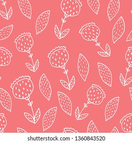Seamless pattern swedish pattern in sketch style. For print, textile, scandinavian nursery decor. Vector illustration