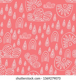 Seamless pattern swedish pattern in sketch style. For print, textile, scandinavian nursery decor. Vector illustration