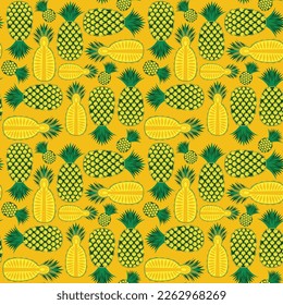 seamless pattern sweet bright pineapple