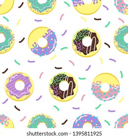 seamless pattern with sweet donuts - vector illustration, eps