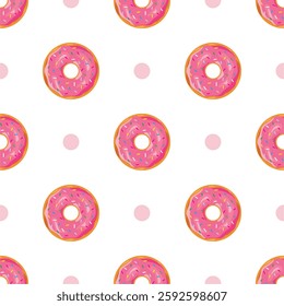Seamless pattern with sweet doughnut