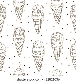 Seamless pattern with sweet ice cream