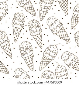 Seamless pattern with sweet ice cream
