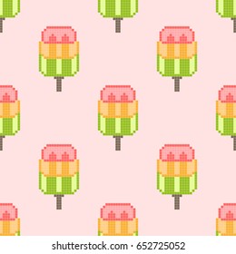 Seamless pattern with sweet ice cream. Vector illustration
