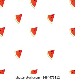 seamless Pattern of sweet juicy pieces watermelon, watermelon slices with seed Vector background, illustration 