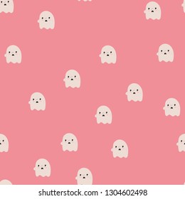 Seamless pattern with sweet kawaii characters. Vector.