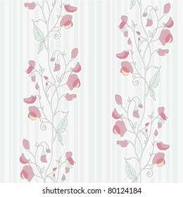 seamless pattern with sweet pea ornament