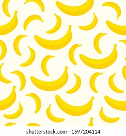 Seamless Pattern of Sweet Yellow Banana Design Vector