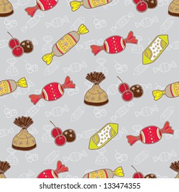 Seamless pattern with sweets