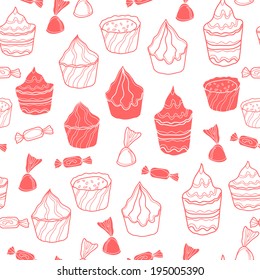Seamless pattern with sweets