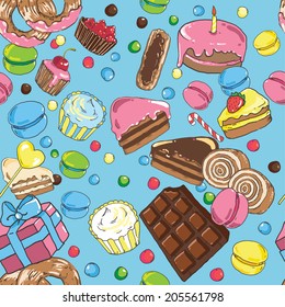 seamless pattern of sweets