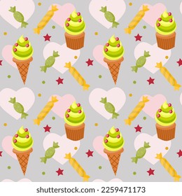 Seamless pattern with the sweets