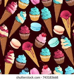 Seamless pattern with sweets
