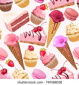 Seamless pattern with sweets