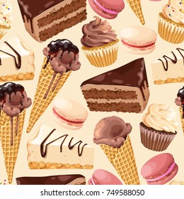 Seamless pattern with sweets