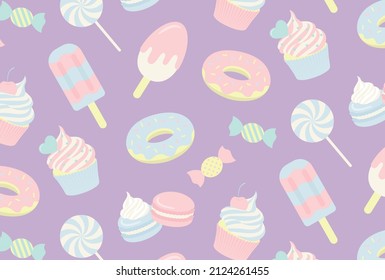 seamless pattern with sweets for banners, cards, flyers, social media wallpapers, etc.