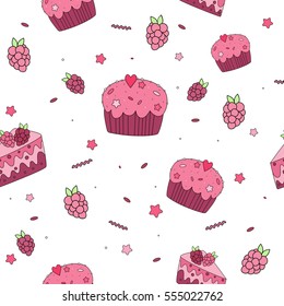 Seamless pattern sweets.Can be used for Wallpapers, backgrounds, textures of different surfaces (decoration textile, covers,notebooks and much more)