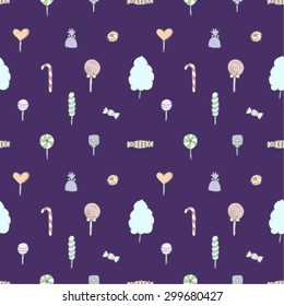Seamless pattern of Sweets and candies