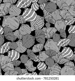 Seamless pattern of sweets in colorful bright wrappers