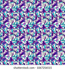 Seamless pattern with sweets - ice cream, cupcakes isolated on cute white, violet, black, blue and purple background. Can use for birthday card, the children menu, wallpaper. Vector.