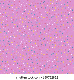 Seamless pattern with sweets on the pink background. Vector illustration.