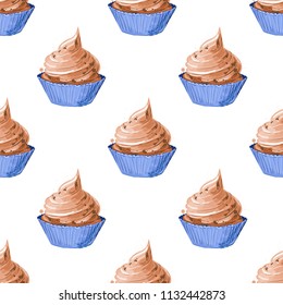 Seamless pattern with sweets. Puncake vector illustration