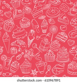 Seamless pattern of sweets in vector. EPS 10