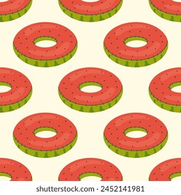 seamless pattern, swim lap in the shape of fruit watermelon baby swim inflatable 