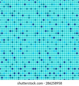 Seamless pattern of swimming pool with turquoise blue mosaic