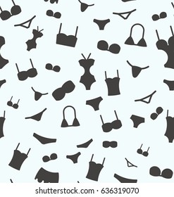 Seamless pattern with swimwear for background. Vector illustration.