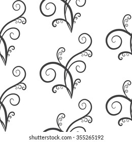 Seamless pattern with swirl. Black-and-white texture. Vector illustration