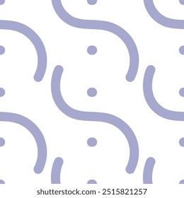 Seamless pattern with swirling lines and dots. Geometric background.