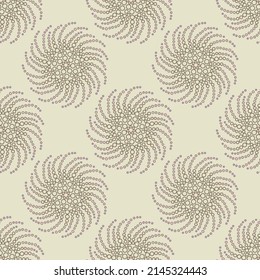 Seamless pattern with swirls. Hand drawn vector illustration. Flat color design.
