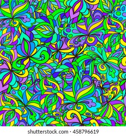 Seamless pattern with  swirls and leaves, can be used for wallpaper, pattern fills, web page background,surface textures,  textiles, cards, postcards.