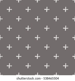 Seamless pattern with a swiss cross. Abstract hand drawn background.